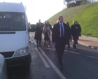 wizyta premiera- Przemyśl 2012(nasz bus w kolumnie BOR)
